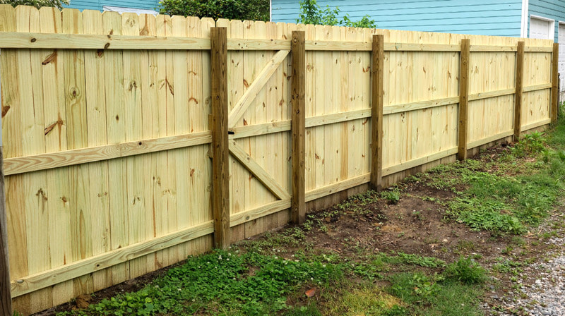 This is a wooden fence we recently installed for a residential customer. They were thrilled by the look of the fence, and they definitely believe the investment was worth it!